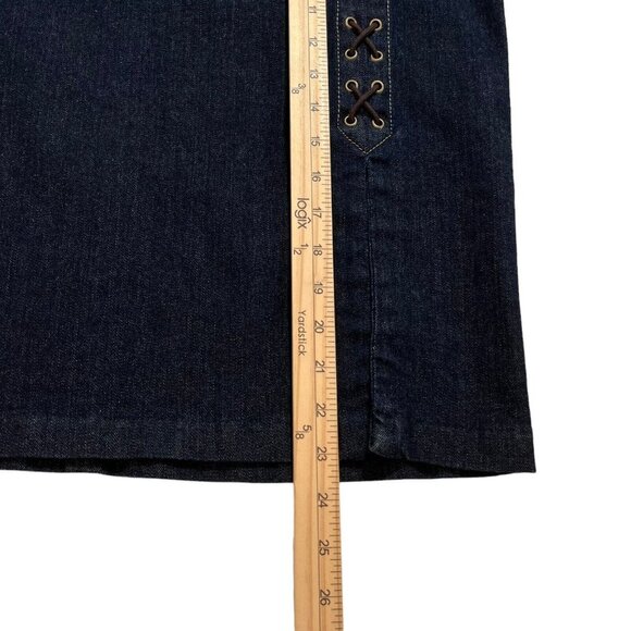 Lauren Ralph Lauren NWT Women's Blue Lace Up Denim Pencil Skirt Size 12 - Picture 11 of 11